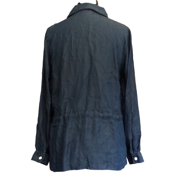 Alia Denim-Look Blue Utility Jacket, Size 10, NWT - Picture 3 of 10